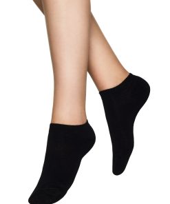 Fineste bomulds ankel sokker sort - Vogue - Blondehuset