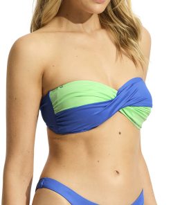 Seafolly Riocolorblock bandeau bikini top m/drapering 33261 BlondeHuset